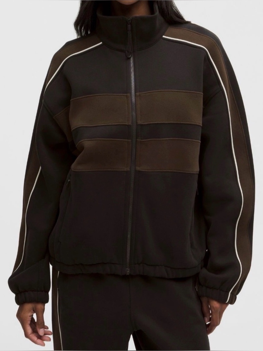 Lululemon - W Steady State Oversized Funnel Full Zip *Stripe - Size XL - NWT